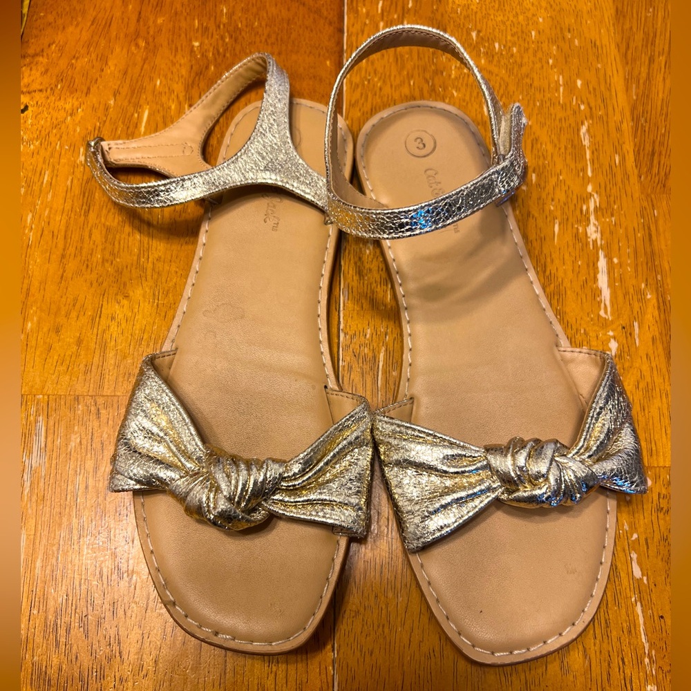 Girls Cat & Jack Gold Sandals Size 3